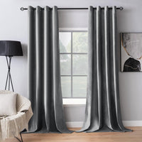 3 x Brand New MIULEE Living Room Curtains Gray Velvet with Eyelets, 2 Piece Winter Velvet Curtains 140x145 CM An x Al , Velvet Thermal Curtains for Bedroom, Soft Velvet Room Curtain - RRP €120.18