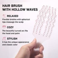 5 x Brand New Hairbrush Without Pulling Detangling Brush Skeleton Brush Detangler Anti Pulling Brush for Curls Straight Thick Long Dry Wet Hair of Women Children Transparent White - RRP €35.2