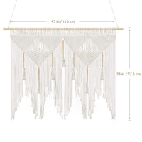 1 x RAW Customer Returns Dremisland Large Macrame Wall Hanging Boho Woven Tapestry with Wooden Beads Bohemian Tassel Wall Art Tapestry Aesthetic Wall Decor Curtain for Bedroom Living Room Backdrop, 115x97.5cm - RRP €39.99