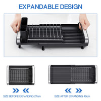 1 x RAW Customer Returns Urackify small expandable dish drainer, stainless steel dish drying rack, rustproof dish rack for the kitchen, black - RRP €20.16