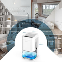 1 x RAW Customer Returns Electric dehumidifier, 1200ml room dehumidifier for home, small dehumidifier automatic defrosting for basement bathroom, 7 colors light dehumidifier with timer - against moisture, night mode - RRP €36.79