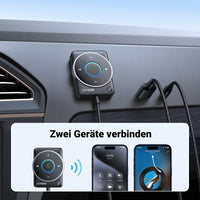 1 x RAW Customer Returns UGREEN Aux Bluetooth 5.4 Adapter Car Bluetooth 3.5mm Jack Receiver Multifunction Button for Hands-Free Call and Wireless Music, Dual Connection, RGB Ambient Light, Compatible with Car Stereo System - RRP €22.84