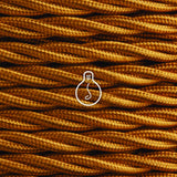 1 x RAW Customer Returns Amarcords - Textile cable for lamps WHISKY, braided, silk, 5 meters, with earthing 3x0.75 - Fabric cable covered with colored vintage fabric for chandeliers, wall lamps and lampshades - RRP €27.9