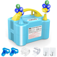 1 x RAW Customer Returns Dr.meter Electric Balloon Inflator, 600W Electric Balloon Pump Double Blower Portable Pump for Parties, Weddings, Birthdays, Promotions and Decorations, Blue - RRP €24.18