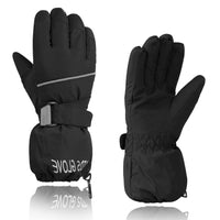 1 x RAW Customer Returns Durio Children s Ski Gloves Winter Ski Gloves Windproof Waterproof Warm Gloves Boy Girl Outdoor Sports Snow Gloves Black 12-14 Years - RRP €18.14