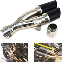 1 x RAW Customer Returns Universal Motorcycle Exhaust,1.5-2 Inlet Thunder Dual Tail Exhaust Outlet with Motorcycle - RRP €67.99