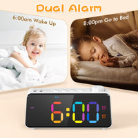 1 x RAW Customer Returns ANJANK Digital Alarm Clock Radio for Bedroom, 2 Day Weekend Alarm Clock, 6.5 Large Color Display for Kids and Teens, Dimmable Brightness from 0 to 100 , USB Charging Port - RRP €22.8