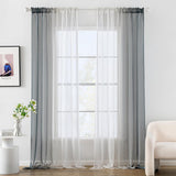 1 x RAW Customer Returns MIULEE Curtain Curtains Gray Transparent Living Room Modern Curtain Two-Tone Sliding Curtains Bedroom Set of 2 140 x 245 cm - RRP €22.68