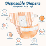 1 x RAW Customer Returns MICOOYO Disposable Diapers for Puppies and Cats - Super Absorbent Pet Diapers for Small Cats and Dogs, Disposable Cat Diaper Pants for Women in Warmth Orange, XXS, 24 Pack  - RRP €17.14