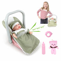 2 x Brand New KalaDuck Baby Doll Bed Set, 12 Soft Body Newborn Doll Crib Toys with Function and Doll Accessories, Realistic Role Play Baby Doll Playset Gift for Girls Green  - RRP €65.98