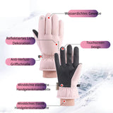 1 x Brand New OUROIRIL Gloves Men Women Cycling Gloves Waterproof Winter Gloves Thicken Touchscreen Warm Fleece Lining Windproof for Outdoor Motorcycle Running Cycling Mountain Bike Pink  - RRP €15.12