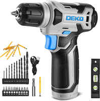 1 x RAW Customer Returns Cordless Drill Screwdriver DEKOPRO Cordless Screwdriver, 8V Electric Drill with 42 Pieces Accessories, 10 MM Chuck LED Light - RRP €46.03