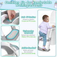 1 x RAW Customer Returns RONIPIC Children s Toilet Seat, Toilet Trainer Children s Toilet Seat with Stairs, Height Adjustable Toilet Seat Children with Soft Cushion - RRP €28.99