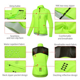 1 x RAW Customer Returns WOSAWE 2 in 1 Cycling Jacket Men Convertible Lightweight Cycling Vest Reflective Windbreaker, Women Green, Medium - RRP €46.99