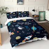 1 x RAW Customer Returns HOSIMA Universe Planet Rocket Bedding 135x200 for Kids, Boys Teenager Duvet Cover Set for Single Bed, Modern Cartoon Printed Duvet Covers with Zipper and 80x80cm Pillowcase - RRP €36.0