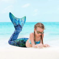 1 x RAW Customer Returns FOLOEO Mermaid Tail Girls Mermaid Tail with Mermaid Fin Swimwear, Suitable for Children and Adults 100-170cm Height, Multi-Colored Md29 , 170 - RRP €42.95