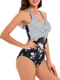 1 x RAW Customer Returns Century Star Swimsuit Women Tummy Control Swimsuit Women Plus Size Swimsuit Women Push Up Swimsuit with Underwire Swimsuits for Women Tummy Control Swimsuit Women with Cups Stripes and Flowers 40-42 - RRP €35.28