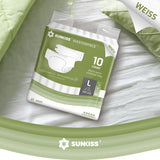 1 x RAW Customer Returns SUNKISS Masterpiece Adult Diapers with Ultimate Absorbency, Disposable Incontinence Briefs for Men and Women, with Tabs, Leakage Protection for Bladder Weakness, White, Size L, Pack of 10 - RRP €33.98