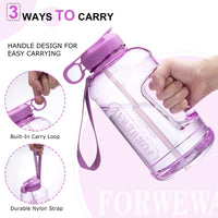 9 x Brand New FORWEWAY Large Drinking Bottle with Straw 1.5 Liter, BPA Free Leak-Proof Sports Water Bottle with Carry Handle for Gym Bodybuilding Outdoor Sports Office Purple  - RRP €163.26