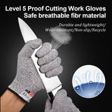 1 x Brand New VBNZBK 2 Pairs Cut Resistant Gloves, Cut Resistant Gloves, Gardening Gloves Children, Food Safety, Class 5 Work Gloves for Outdoor Work Protection M  - RRP €12.99