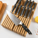 1 x RAW Customer Returns NANFANG BROTHERS knife block set, 14-piece damask knife kitchen knife set with bamboo wood block VG10, 67 layers superior damask steel blades, Japanese stainless steel knife sets, perfect knife set - RRP €219.99