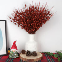 1 x Brand New 12 Pieces Glitter Berry Branches Decoration Artificial Berry Stems Red Berries Christmas Holly Berry Branches Christmas Berry Stems for Christmas Tree Winter Decoration,40CM - RRP €20.4