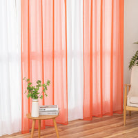 1 x RAW Customer Returns MIULEE Curtain with Eyelets Sheer Voile Transparent Curtain Made of Voile Polyester Eyelet Curtain Transparent Living Room Airy Decorative Curtain for Bedroom Set of 2 140 X 245 cm W x H , Grommet Top Orange - RRP €31.67