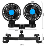 1 x RAW Customer Returns SUPAREE Vehicle Rear Seat Fan, Car Fan, 12V with 360 Rotating Double Head Adjustable Speed Rear Seat Air Fan - RRP €29.5