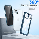 1 x RAW Customer Returns seacosmo privacy case for iPhone 15 Plus Compatible with Magsafe , anti-spy cell phone case 360 degree protective case, shockproof case with privacy tempered glass and camera protective film 9H HD -blue - RRP €19.99