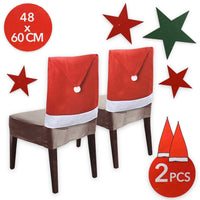 9 x Brand New Set of 2 Santa Hats Chair Covers, 48 x 60 cm, Santa Hat for Christmas, 2 Piece Set, Christmas Decoration, Reusable, Red White - RRP €205.2