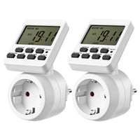 1 x RAW Customer Returns DEWENWILS timer socket, digital timer German version with 16 switching programs, countdown function, 180 rotatable display, digital timer socket for aquarium 2 pieces - RRP €21.17