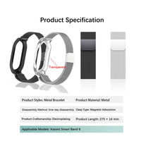 1 x RAW Customer Returns Transmore 2 Pack Metal Bracelet for Xiaomi Band 8 Replacement Bracelet Compatible with Xiaomi Mi Band 8 Stainless Steel Strap Magnetic Buckle Bracelet Black Silver - RRP €10.07