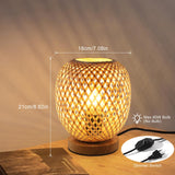 1 x RAW Customer Returns Osairous Bamboo Weaving Table Lamp E27 Bamboo Shade Bedside Lamp Table Lamp Vintage Design Suitable for Bedroom, Living Room, Office. - RRP €30.24