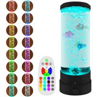 1 x RAW Customer Returns ALEENFOON Fish Lava Lamp Aquarium Bubble Light Lamp with Fish, Aquarium Mood Lamp with Remote Control for Decoration USB Color Night Decoration - RRP €31.99