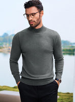 1 x Brand New Elegancity Men s Wool Pullover Casual Turtleneck Pullover Stretch Knitted Pullover Slim Fit Long Sleeve Classic Fine Knit Basics Sweater Light Grey, XXL - RRP €29.99