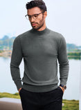 1 x Brand New Elegancity Men s Wool Pullover Casual Turtleneck Pullover Stretch Knitted Pullover Slim Fit Long Sleeve Classic Fine Knit Basics Sweater Light Grey, XXL - RRP €29.99