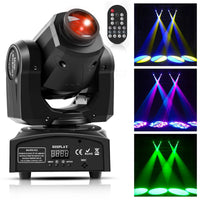 1 x RAW Customer Returns Party Light Games, UKing 50W Lyre LED Moving Head Light, Stage Lighting Spot DMX512 RGBW 4 Control Modes, 9 11 Channels with Functional Remote Control for Disco Party Festival Wedding - RRP €125.99