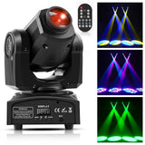 1 x RAW Customer Returns Party Light Games, UKing 50W Lyre LED Moving Head Light, Stage Lighting Spot DMX512 RGBW 4 Control Modes, 9 11 Channels with Functional Remote Control for Disco Party Festival Wedding - RRP €125.99