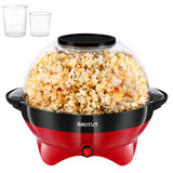 1 x RAW Customer Returns SIKITUT Popcorn Machine, Popcorn Maker for Home, Popcorn Popper Machine with Non-Stick Coating and Removable Heating Surface, 5L, with Cool-Touch Handles, Two Measuring Cups, Plastic - RRP €46.38