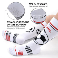 1 x RAW Customer Returns cheap4uk Football Socks 2 Pairs Grip Socks Football Sports Socks for Children Outdoor Sports Running Socks Compression Elastic Socks, Non-Slip, Breathable, for Basketball L, Red  - RRP €8.05