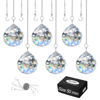 1 x RAW Customer Returns MerryNine Clear Crystal Ball Prism Sun Shine Catcher Rainbow Pendants Maker, Prismes de cristaux suspendus Pour Les fen tres, Pour le Feng Shui, Pour Les cadeaux. 50mm  - RRP €18.14