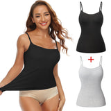 1 x RAW Customer Returns SLIMBELLE women s undershirt bra shirt seamless tank top with removable cups tummy control shapewear top without underwire bustier shirt figure-shaping body shaper camisole shaping shirt black gray, M  - RRP €37.3