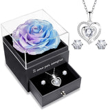 1 x RAW Customer Returns Yamonic Eternal Rose with Sparkling Jewelry Set, Women s Birthday Gift, Natural Preserved Eternal Rose, I Love You Forever in Italian, Valentine s Day Gift for Her, Real Rose - RRP €29.75