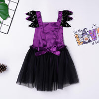 9 x Brand New Odizli Halloween Costume Baby Girl Maleficent Ursula Pumpkin Dress Up Sleeveless Glitter Sequin Romper Tutu Tulle Dress Headband Carnival Cosplay Mardi Gras Costume Purple Maleficent 6-12 Months - RRP €148.23