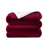 1 x Brand New VOTOWN HOME Cuddly blanket fluffy blanket 220x240 cm Bordeaux, warm Sherpa Christmas fleece blanket soft blanket as a living blanket sofa blanket - RRP €34.03