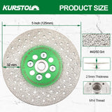 1 x RAW Customer Returns KURSTOL diamond cutting disc - premium diamond for grinding, 125 mm x M14 mandrel, granite grinding disc for bevelling shapes of porcelain, earthenware, tiles, ceramics, granite, concrete - RRP €25.99