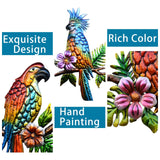 1 x RAW Customer Returns J-Fly Tropical Parrot Wall Art Metal Bird Wall Decor Outdoor Decor for Patio Wall Fence Garden Home Kitchen Balcony Wall Sculpture Hanging Indoor Outdoor - RRP €25.76