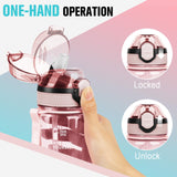 1 x RAW Customer Returns AOHAN Drinking Bottle 1L Clear Water Bottle with Straw BPA Free Sports Bottle Dishwasher Safe Leak-proof Motivational Drinking Bottle with Time Markings for School, Sports - RRP €10.99