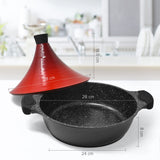 1 x RAW Customer Returns Joeji s Kitchen Moroccan Tajine with Lid Non-Stick - Cast Aluminium Pot Induction 28 cm - Tahineh Pot or Tagine Pot for Cooking - RRP €65.4