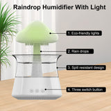 1 x RAW Customer Returns Rain Cloud Humidifier for Bedrooms and Large Rooms, Mushroom Oil Diffuser with LED Lights in 7 Colors Can Be Used as Night Light, Raindrop Cloud Humidifier with Remote Control  - RRP €59.99